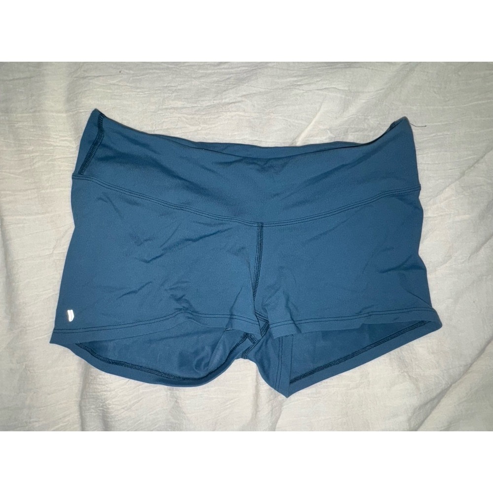 NOBULL short spandex shorts teal blue size medium women's 2" inseam‎